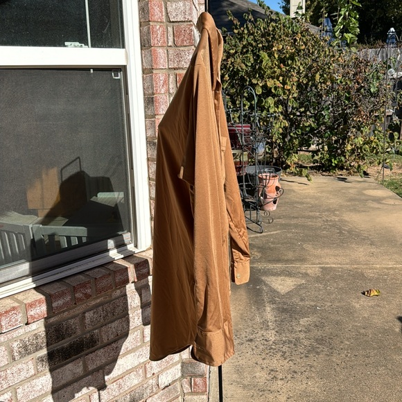 Vintage Golden Arrow 15 1/2 33 shirt SILKY Goldish Tan - Picture 7 of 8